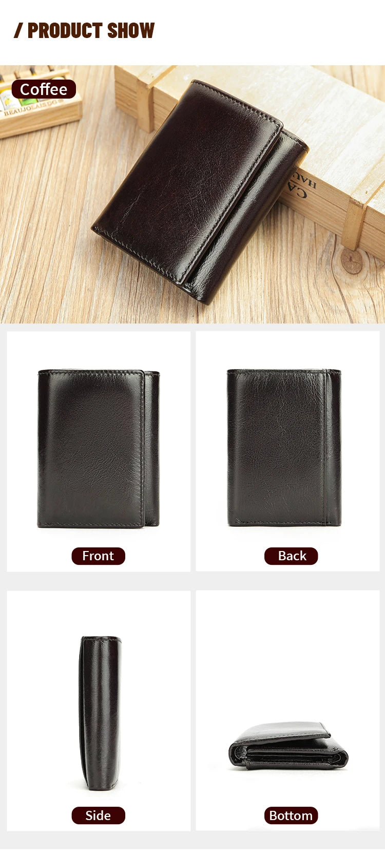 WESTAL RFID Wallet for Men Genuine Leather Coin Purse Men Thirdfold Wallets Clucth with Mulitfile Card Slots Money Bags 1134