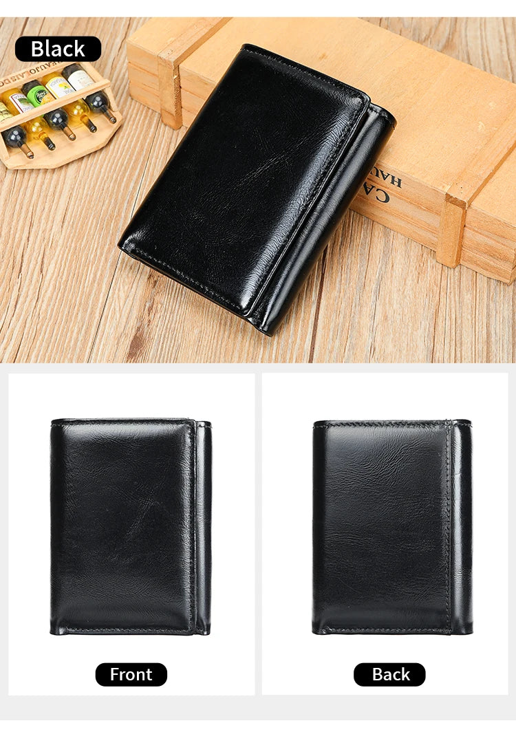 WESTAL RFID Wallet for Men Genuine Leather Coin Purse Men Thirdfold Wallets Clucth with Mulitfile Card Slots Money Bags 1134