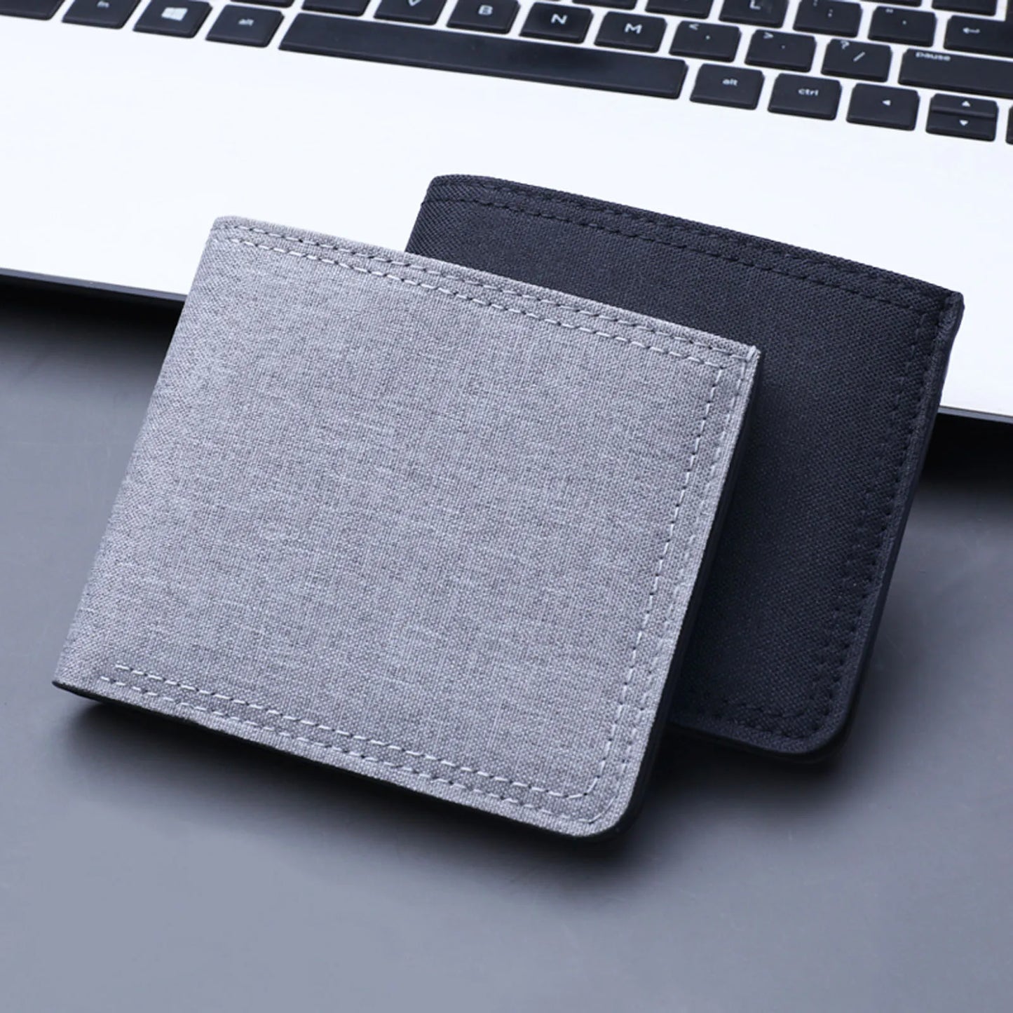 Leather Wallets For Men Women Fashion Id Short Wallet Solid Color Neutral Men Canvas Open Purse Wallet кошелек женский