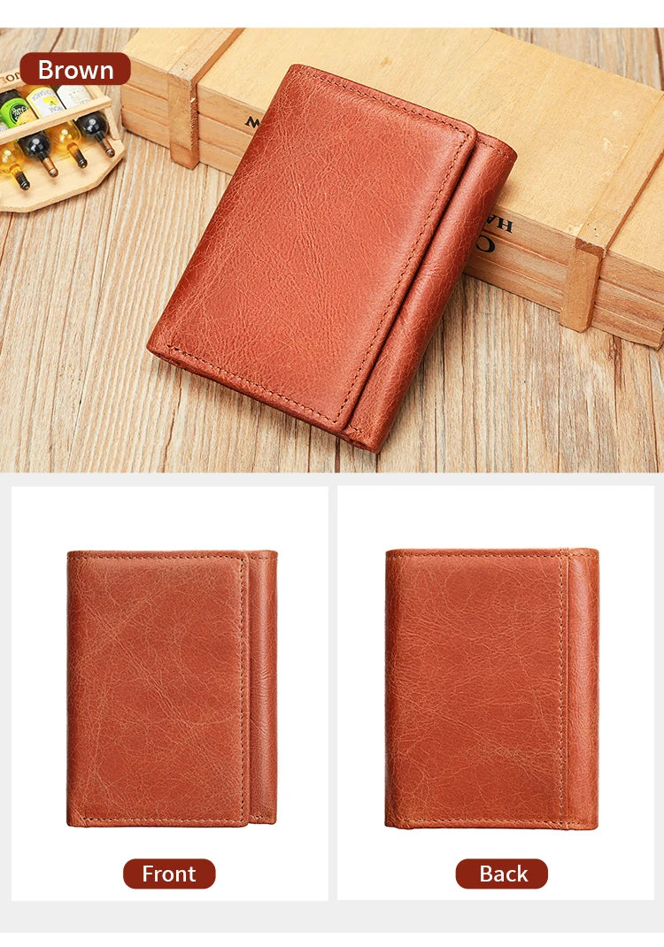 WESTAL RFID Wallet for Men Genuine Leather Coin Purse Men Thirdfold Wallets Clucth with Mulitfile Card Slots Money Bags 1134