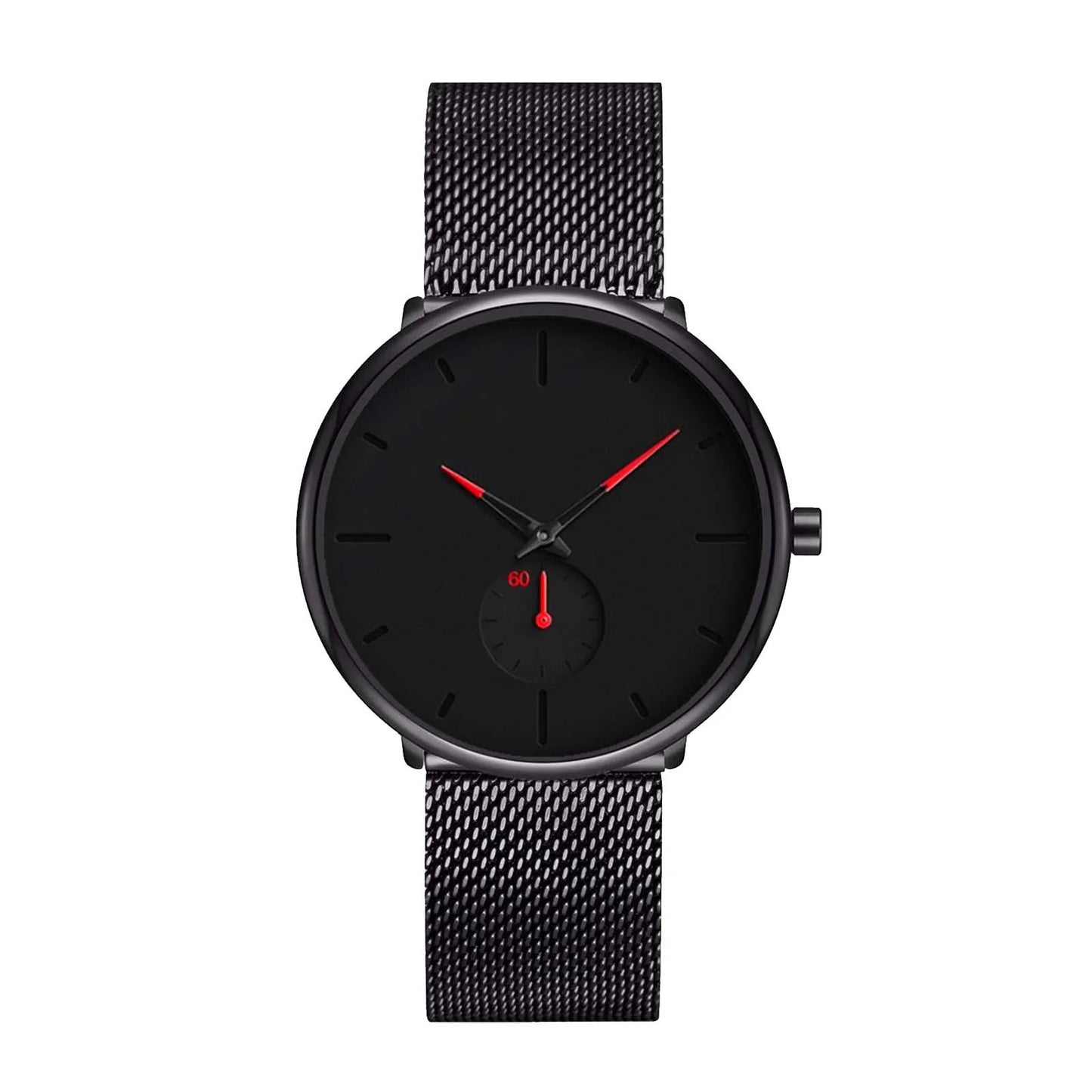 Watch Bands For Men Men'S Quartz Watch Business Mesh Strap Watch Men'S Popular Black Dial Simple Fashion Relojes Para Hombres