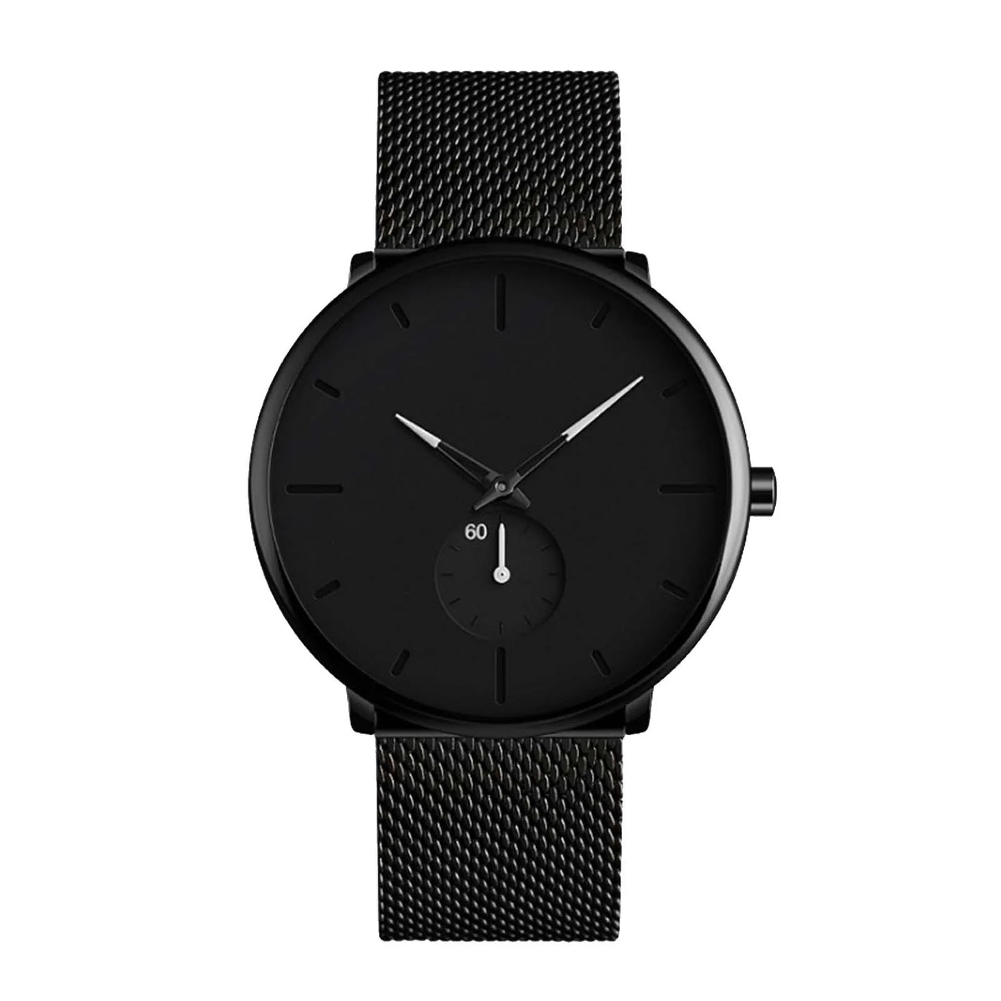 Watch Bands For Men Men'S Quartz Watch Business Mesh Strap Watch Men'S Popular Black Dial Simple Fashion Relojes Para Hombres