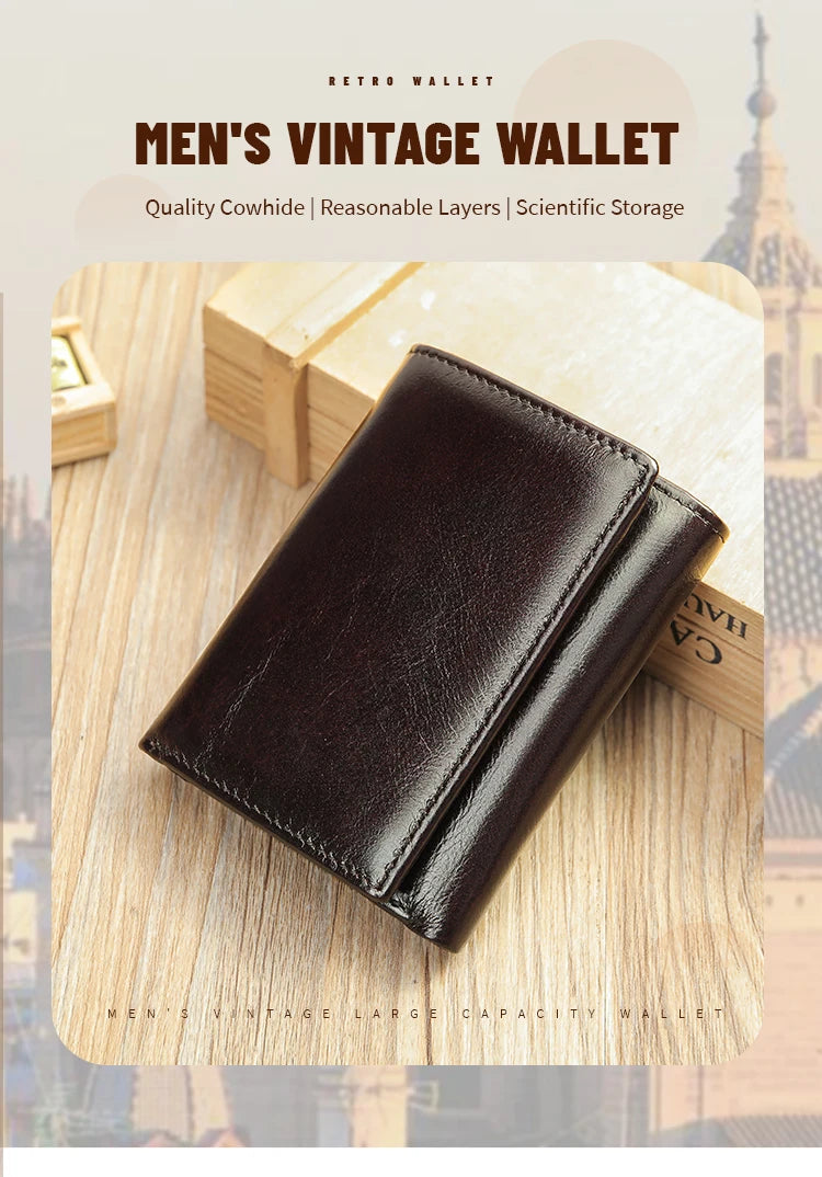 WESTAL RFID Wallet for Men Genuine Leather Coin Purse Men Thirdfold Wallets Clucth with Mulitfile Card Slots Money Bags 1134 - regalmen - null