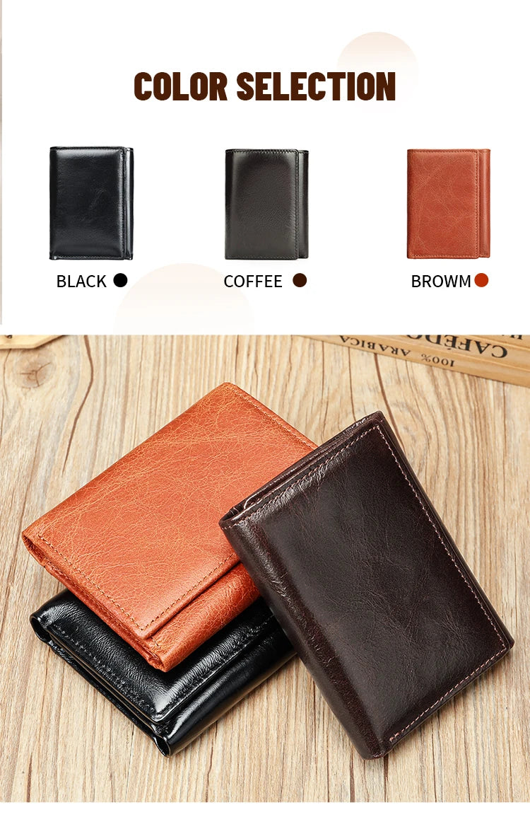 WESTAL RFID Wallet for Men Genuine Leather Coin Purse Men Thirdfold Wallets Clucth with Mulitfile Card Slots Money Bags 1134 - regalmen - null